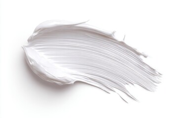 White Cream Smear on White Background