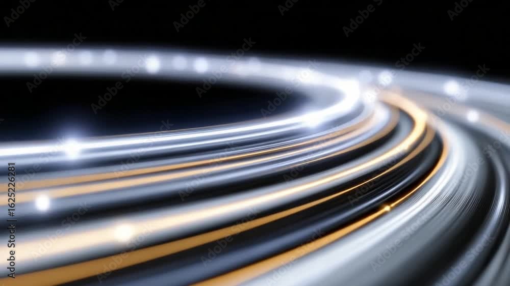 Poster data streaming: dynamic lines of light weave across the frame, capturing the essence of high-speed d