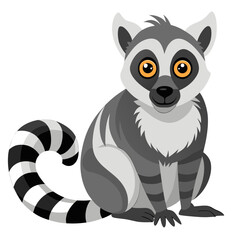 Fototapeta premium black and white cartoon lemur