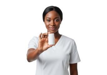 African American Doctor Presenting Medication Bottle