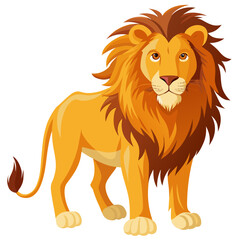 Obraz premium lion cartoon isolated on white