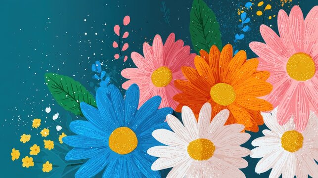 Colorful Pixel Art Flower Bouquet