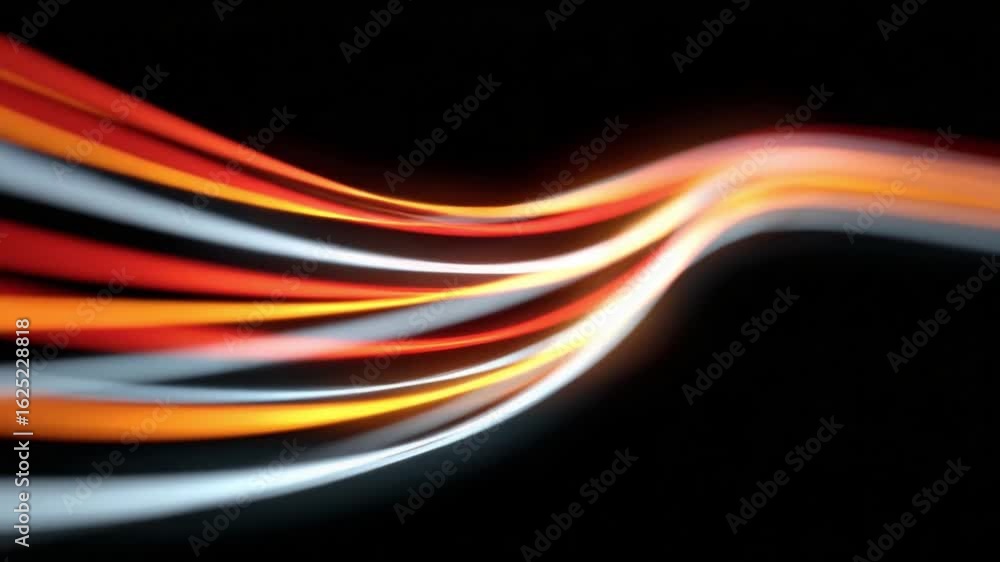 Poster dynamic light trails: vibrant streams of light weave through the darkness, creating a sense of motio