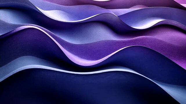 Abstract purple wave background with smooth fabric textures and gradient shades