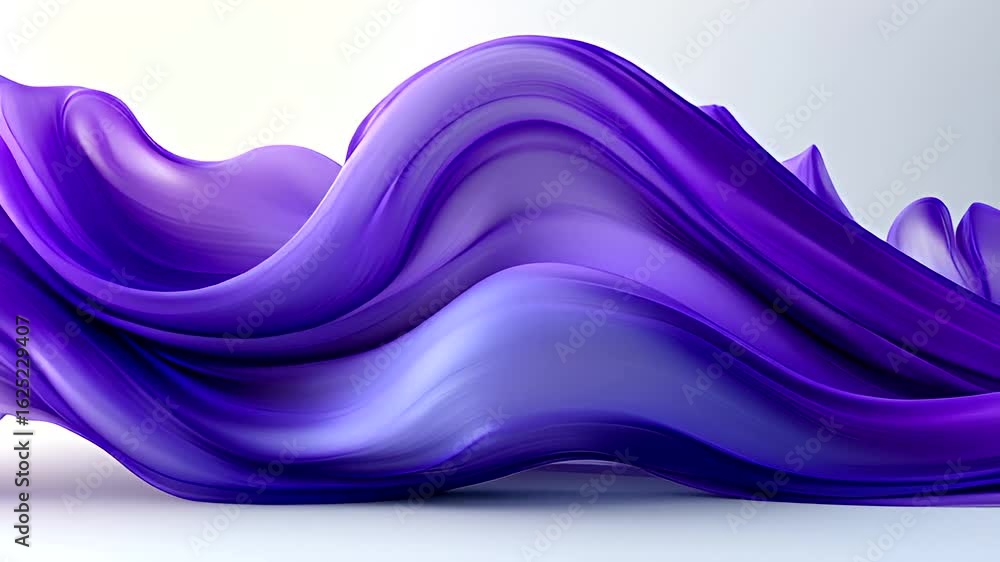 Poster abstract purple waves: mesmerizing 3d animation with fluid motion and smooth curves