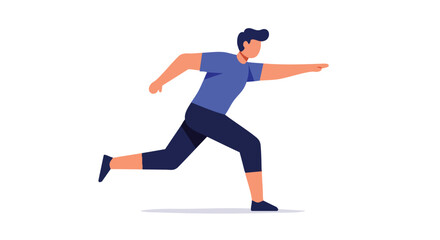 Man Running with a Dynamic Pose