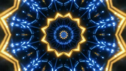 Kaleidoscope of Lights: Mesmerizing visual display of radiant, fractal light patterns, offering an immersive experience. The artwork evokes a sense of cosmic beauty and psychedelic wonder.