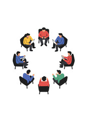 Group of People Meeting in a Circle