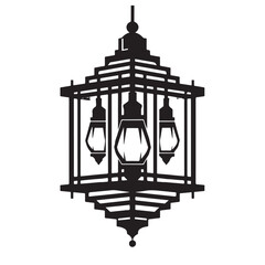 Decorative hanging lantern silhouette design for celebrations