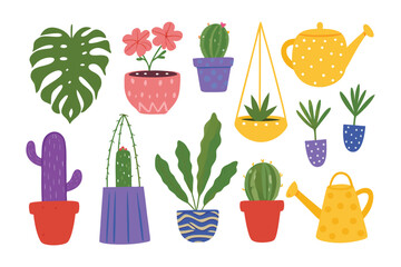 Assorted Houseplants and Garden Tools: a delightful collection of assorted potted plants and garden tools, presenting a vibrant showcase of natural beauty and a touch of whimsy.