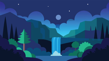 Obraz premium night city landscape with moon
