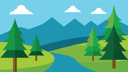 Obraz premium winter landscape with trees and mountains