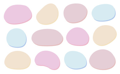 くすみカラーのゆるい丸のフレームのセット