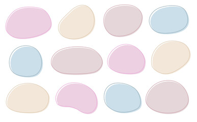 くすみカラーのゆるい丸のフレームのセット