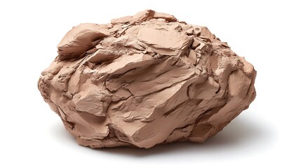 Clay lump natural shape isolated on white background 
