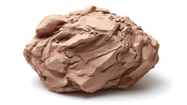 Clay lump natural shape isolated on white background 
