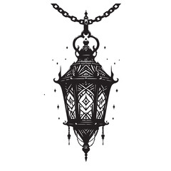 Elegant hanging lantern silhouette design for festive occasions