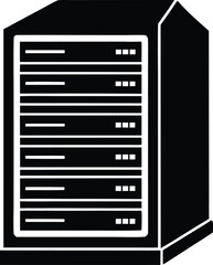 office server rack silhouette vector.