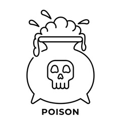 Poison Icon, Toxic Halloween Potion Vector Design, Icon Outline Style