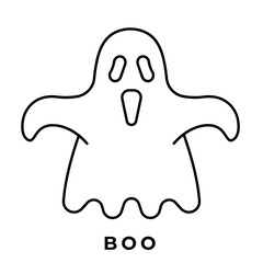 Boo Icon, Scary Text Effect for Halloween Designs Vector, Icon Outline Style