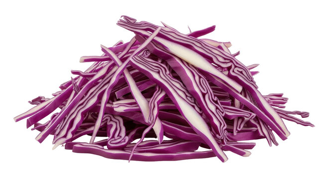Isolated Shredded Red Cabbage