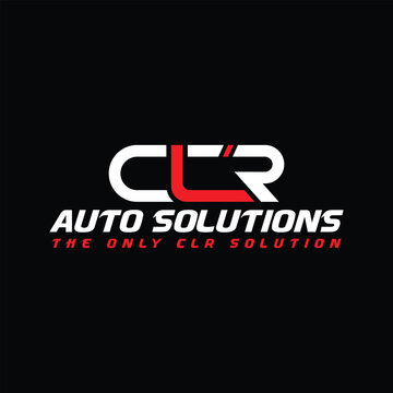 Letter CLR Auto Solution Logo Design Template Stock Vector.