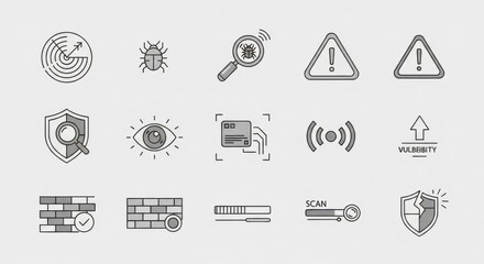 Cybersecurity Icons System Security Threats