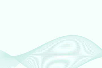 Naklejka premium Minimalist Abstract Wave Background: Elegant Horizontal Cyan Curved Lines on Light Pastel Background