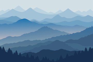 Naklejka premium mountain landscape in the morning