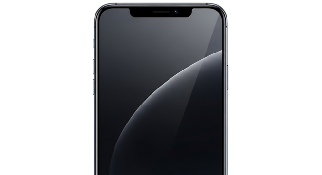 Modern smartphone isolated on transparent background