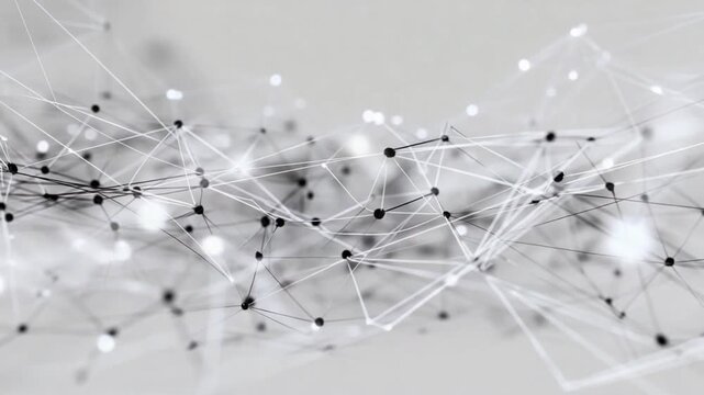 Network Connectivity in Focus: A futuristic depiction of interconnected nodes and intricate lines symbolizes digital connections, data flow, and the essence of a hyper-connected world.