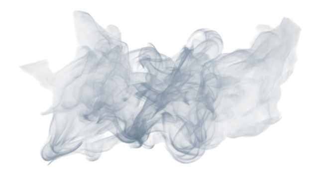 Abstract blue smoke swirl isolated on transparent background