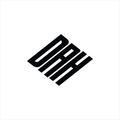 Modern abstract DAH logo design featuring geometric lines for innovative data analysis and digital transformation branding