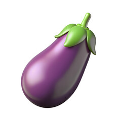 Eggplant (Aubergine) 3D Render - Purple Vegetable PNG