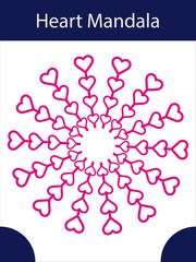 Layered Heart burst Mandala with Expanding Radiant Love Pattern