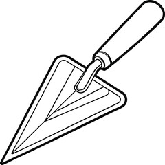 Simple Black and White Illustration of a Trowel.