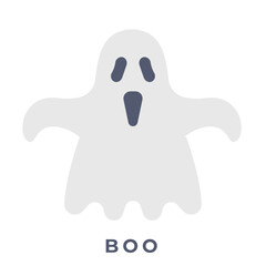 Boo Icon, Scary Text Effect for Halloween Designs Vector, Icon Flat Style
