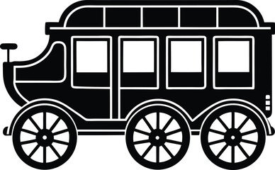 Vintage Stagecoach Silhouette, Perfect for Historical Projects.