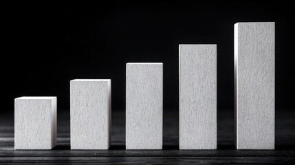 Ascending rectangular forms arranged in a progressive manner.