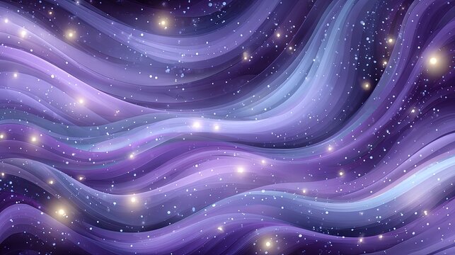 Purple Violet Abstract Cosmic Background With Glowing Stars - Powered by Adobe