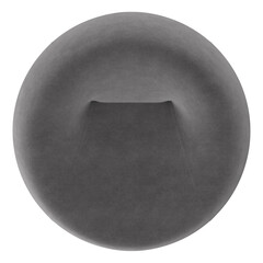 Modern Organic Lounge Chair, Round Dark Grey Form, Top View 3D Render