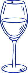 Hand draw wine glass vector illustration. Alcohol drink icon