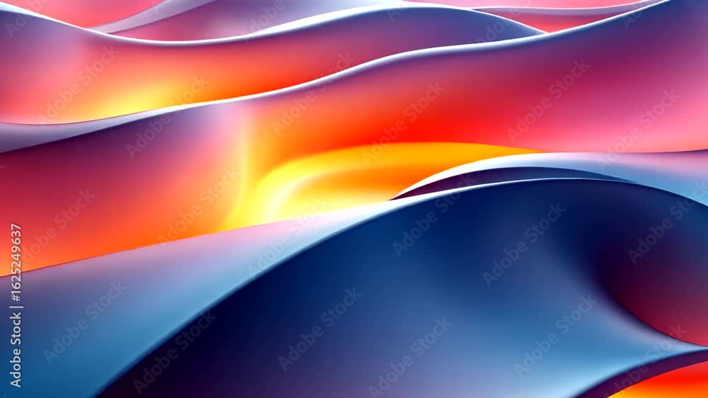 Poster abstract waves with vibrant colors motion background video loop animation