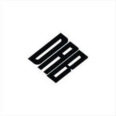 Modern abstract DAB logo design featuring geometric lines for innovative data analysis and digital transformation branding