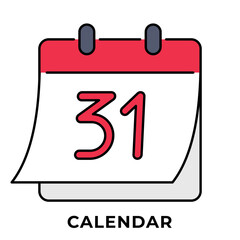 Halloween Calendar Icon, Spooky October Event Reminder Vector, Icon Line Color Style