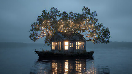 Fototapeta premium house on the lake