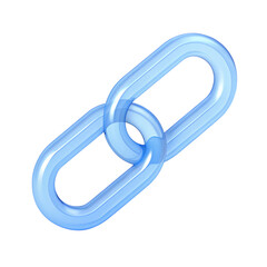 Chain link Icon isolated on white - Blue chain icon - 3d rendering © simohamed
