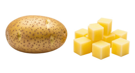 Isolated Potato and Cubes