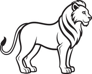 Lion Icon Vector Set – Bold Outline Jungle Animal, Mascot, Shield, Silhouette, Tattoo & Coloring Page Design	