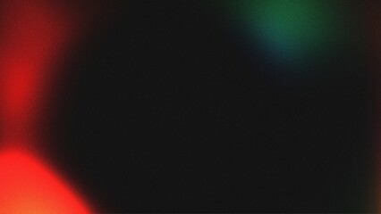 Red and green light leak with grain effect and blur on dark background, ideal for adding an artistic touch to your projects